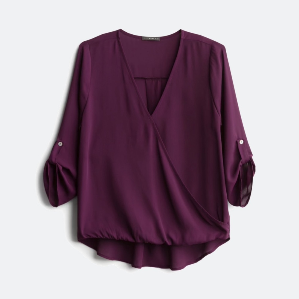 Beacon surplice, 3/4 sleeve blouse